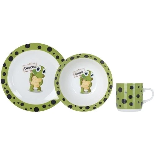 Набор детский на 1 персону из 3 предметов Limited Edition Froggy (C149): Материал керамика
