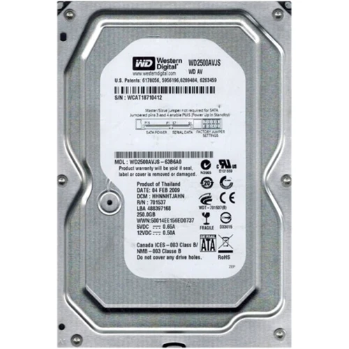 Внутренний жесткий диск WD AV 250GB (WD2500AVJS) RB