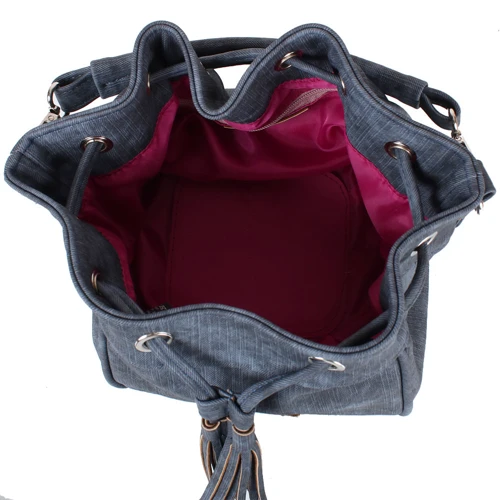 Женская сумка бакет-бэг Laskara темно-серая (LK10195-denim-grey): Страна производитель Чехия
