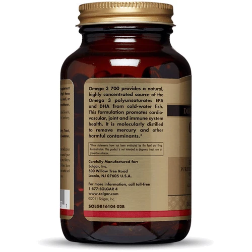 Solgar, Omega-3 700 mg EPA & DHA 120 Softgels: Форма выпуска Капсулы