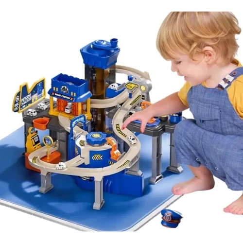 Парковка трек Полицейский участок (лифт, музыка, свет, подвижные детали, машинки) JP 588-12