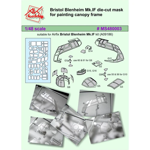 Маска DAN models для самолета Bristol Blenheim Mk.IF (Airfix) DAN-MS480003