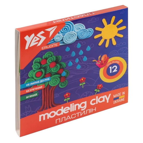 Пластилін YES Erudite 12 кольорів 240 г (540560)
