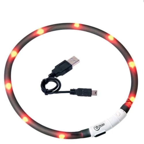 Ошейник для собак Flamingo Visio Light Led светящийся черный 70 см