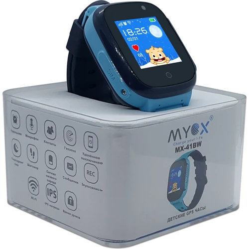 Смарт-часы Детские водонепроницаемые GPS часы MYOX МХ-41BW синие (камера): Тип гаджета Детские смарт часы