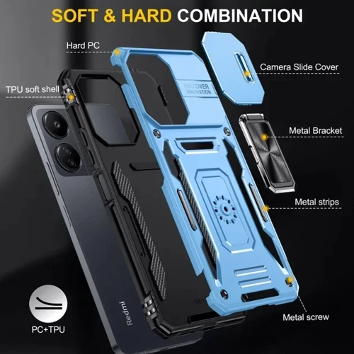 Чохол для телефона Mobile Case Camshield Army Ring Light Blue для Xiaomi Redmi 13C / Poco C65 фото 6