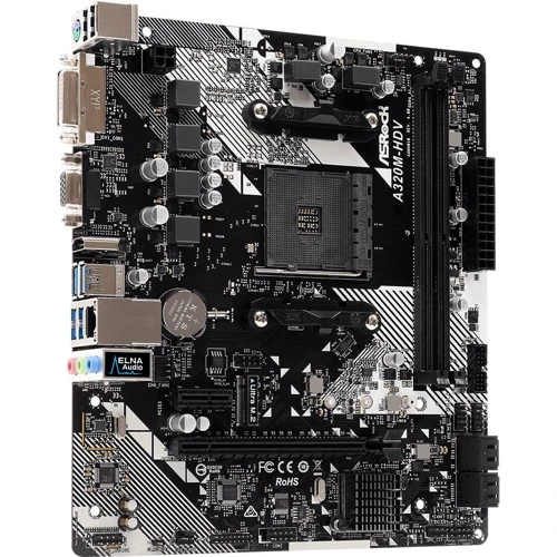 ASRock A320M-HDV R4.0: Роз'єми на задній панелі USB 3.2 Gen 1, USB 2.0