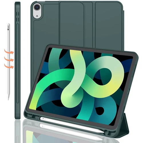 Аксесуар для iPad BeCover Direct Charge Pen з Pencil Mount Dark Green для iPad Air 2020/iPad Air 2022 (708776): Особливості отделение для стилуса, Надежная защита от царапин и загрязнений, Приятен на ощупь, Складывается в по