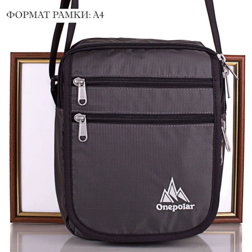 Мужская сумка через плечо Onepolar серая (W5633-grey): Материал Полиэстер