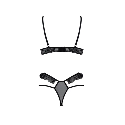Комплект Passion DOLLY SET WITH OPEN BRA black XXL/XXXL