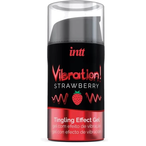 Жидкий вибратор Intt Vibration Strawberry EXTRA GREEN (15 мл)