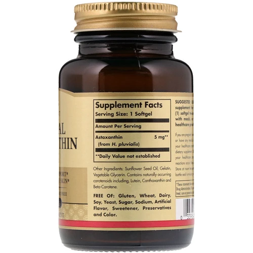 Solgar Natural Astaxanthin Солгар Астаксантин 5 mg, 60 гелевих капсул