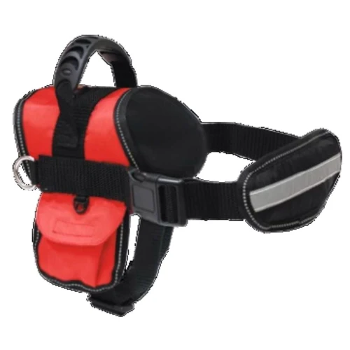 Шлея и поводок для собак Croci Hiking с карманом и ручкой 57-74 см красная (C5079658)