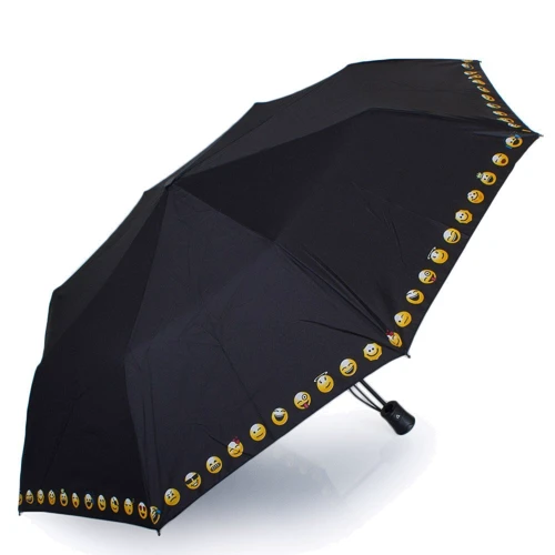 Парасолька жіночий напівавтомат Happy Rain чорний (U42276-3): Тип ручки пряма