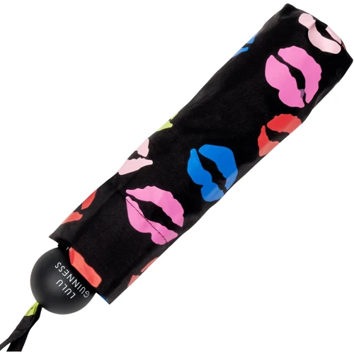Женский зонт механічний Fulton чорний (FULLG869-Blot-Lips): Фасон Складаний (3 додавання)