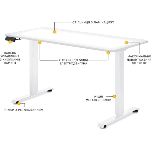 Стол Mealux PowerDesk Duo White с электрическим регулированием высоты (арт. EVO-242 Duo W/W)