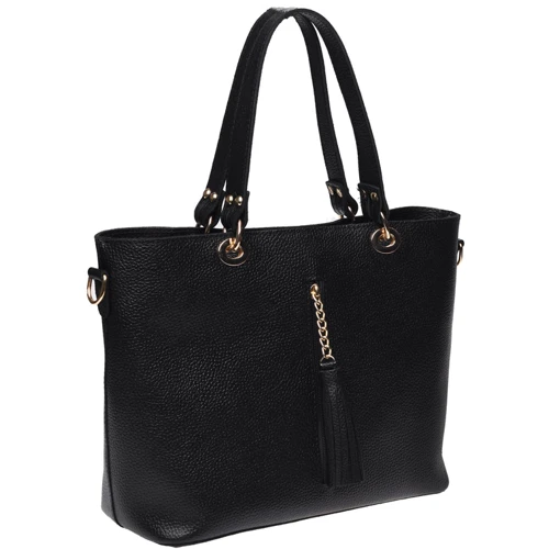 Женская сумка тоут Ricco Grande черная (1L953-black): Материал Натуральная кожа