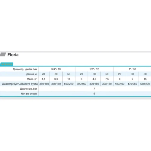 Шланг садовий Rudes Floria 20 м 1/2" (2200000065520): Тип шланг садовый
