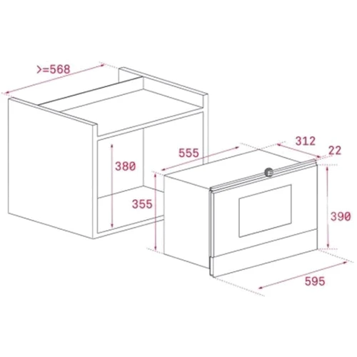 Встраиваемая микроволновая печь TEKA MWR 22 BI VNS: Вес 21.5 кг