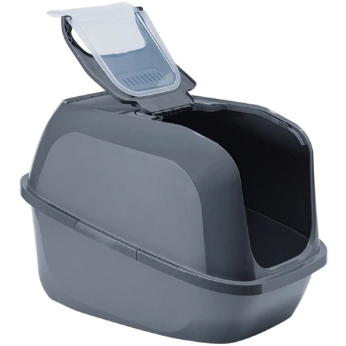 Туалет закрытый для котов Moderna Mega Deluxe 65.8х48.6х45.8 см, холодный серый (BK62275): Размеры 65.8х48.6х45.8 см