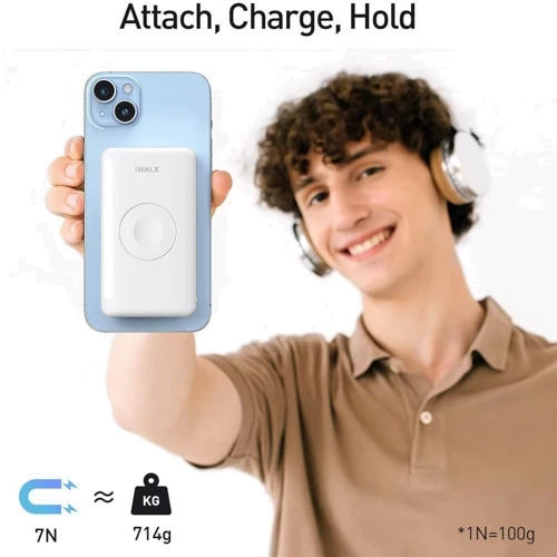 Зовнішній акумулятор iWalk Power Bank 10000mAh Mag-X White (MXB001-002A-ES-1): Кабелі / перехідники для смартфонів в комплекті USB Type-C