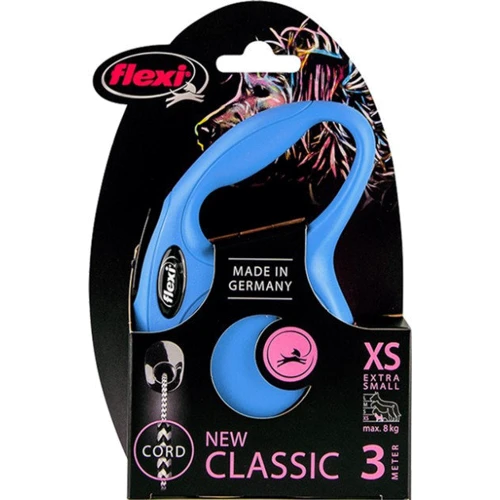 Поводок-рулетка Flexi Classic XS до 8 кг 3 м синий (4000498022412): Тип шнура Трос