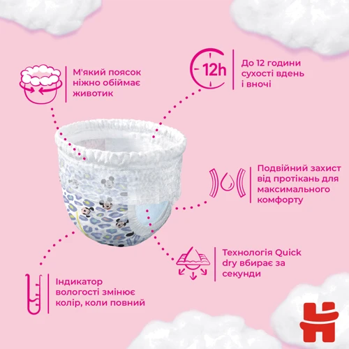 Підгузки Huggies Pants 5 (12-17 кг) для дівчаток 68 шт (5029053564111) фото 9