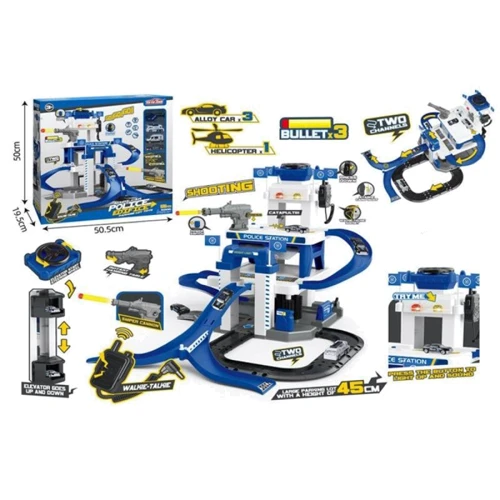 Гараж Полиция, машинки, вертолет, звук, свет, лифт (660-S22): Производитель Noname