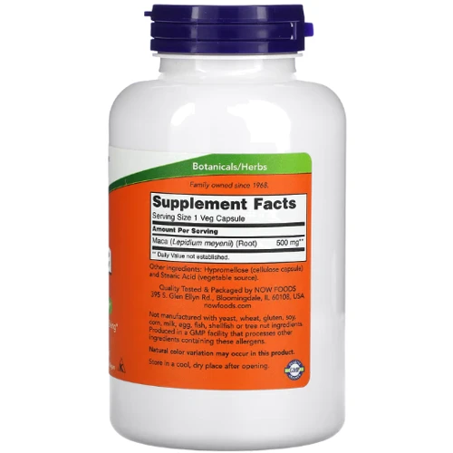 NOW Foods Maca 500 mg 250 caps: Форма випуску капсули