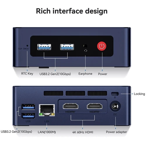 Персональный компьютер (ПК) Beelink Mini S12 8/256Gb. Windows 11: Видеокартка Intel HD Graphics