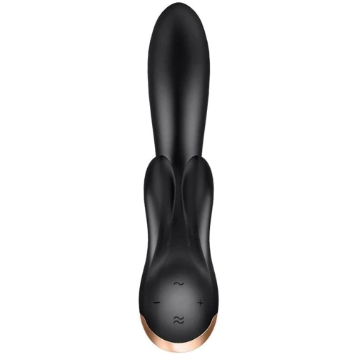 Смарт вібратор кролик із подвійним відростком Satisfyer Double Flex Black
