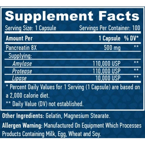 Haya Labs Super Pancreatin Enzymes Ферменти Суперпанкреатину 100 капсул: Тип Пищеварительные ферменты