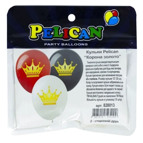 Воздушный шар Набор шариков Pelican 10 шт. 30 см Корона золото (828013) фото 1