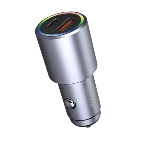 Зарядное устройство Proove Car Charger USB+USB-C Double Energy Plus 53W Metal Gray