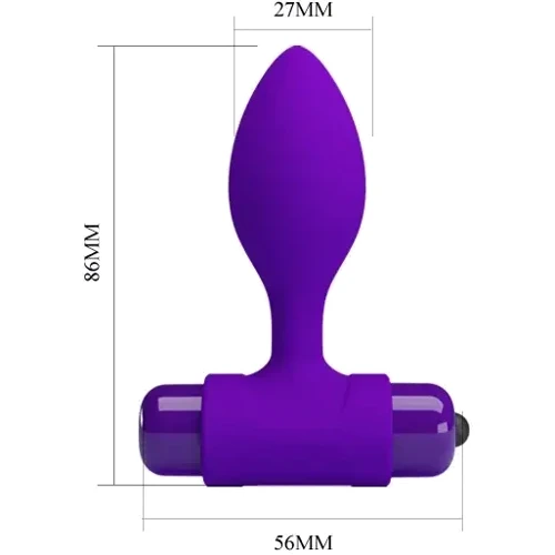 Анальная пробка с вибропулей LYBAILE Pretty Love Vibro Butt Plug (фиолетовая)