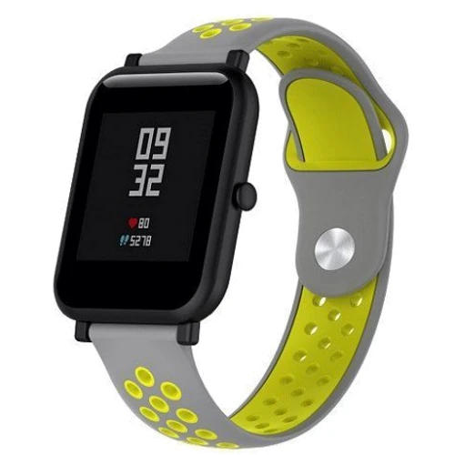 Ремешок Xiaomi Silicone Strap for Amazfit Bip, 20mm, Grey-Yellow (AMZBPSILNIKE-SY): Совместимость с брендом AmazFit