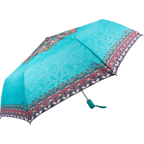 Зонт женский полуавтомат ART RAIN бирюзовый (ZAR3616-12): Фасон Складной (3 сложения)