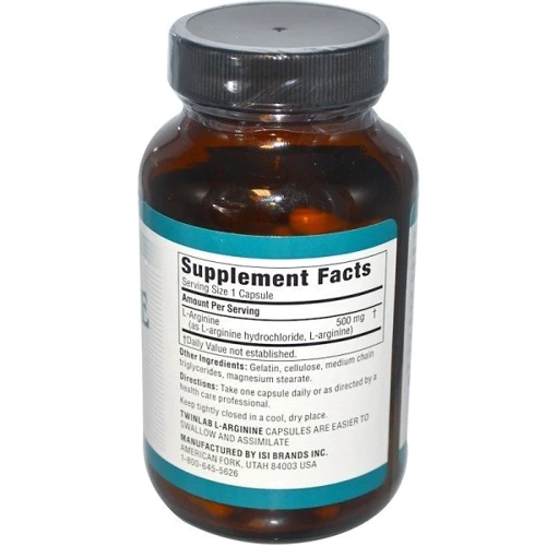 Twinlab L-Arginine Аргинин 100 капсул: Форма выпуска Капсулы
