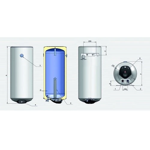 Бойлер Eldom Eureka 200 2x1.0 kW 72281D: Мощность, кВт 2