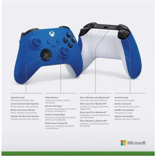 Аксессуар для приставок Microsoft Xbox Series X | S Wireless Controller with Bluetooth Shock Blue (QAU-00002) фото 4