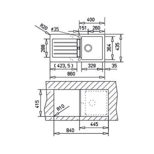 Teka KEA 45 B-TG (40143365): Форма Прямоугольная