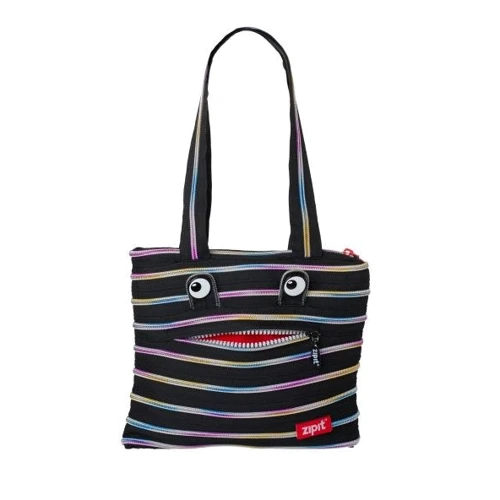 Сумка ZIPIT MONSTERS Tote Beach Black Rainbow Teeth черная (ZBZM-1)