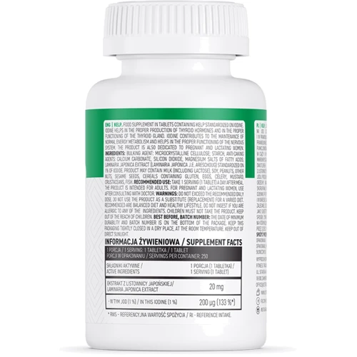 OstroVit Kelp Йод 250 таблеток: Форма выпуска Таблетки