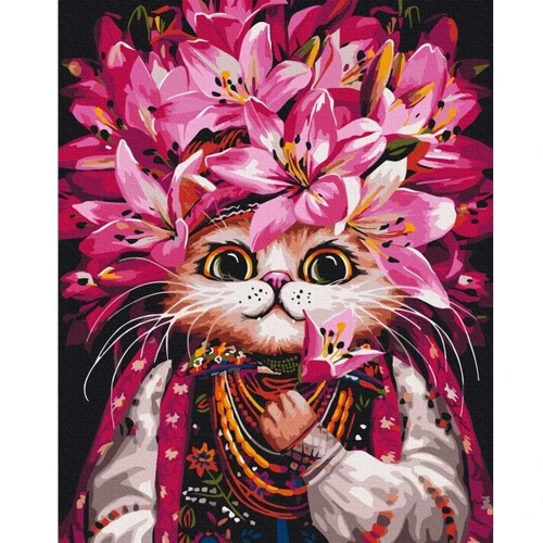 Картина по номерам Brushme Кошка в лилиях ©Маріанна Пащук 40х50 см (BS54143)