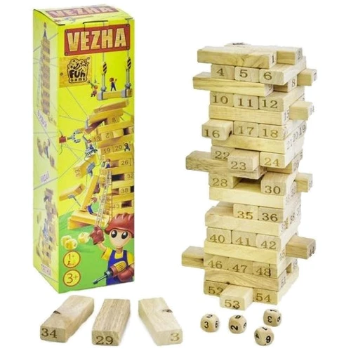 Деревянная игра 4FUN Game wood Сlub Башня 54 детали (7358)