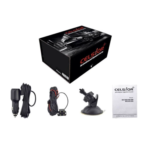 Celsior DVR F802D: Оснащение G-сенсор (датчик удара/движения), аккумулятор, дисплей, микрофон, режим парковки