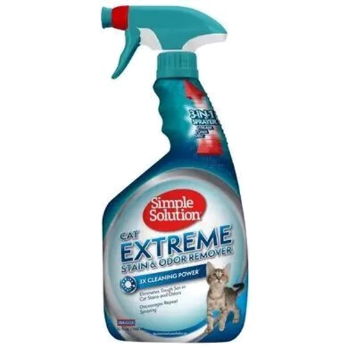 Сверхмощное средство Simple Solution CAT EXTREME STAIN and ODOR REMOVER для удаления пятен и нейтрализации запахов кошачьей мочи 945 мл (ss10621)