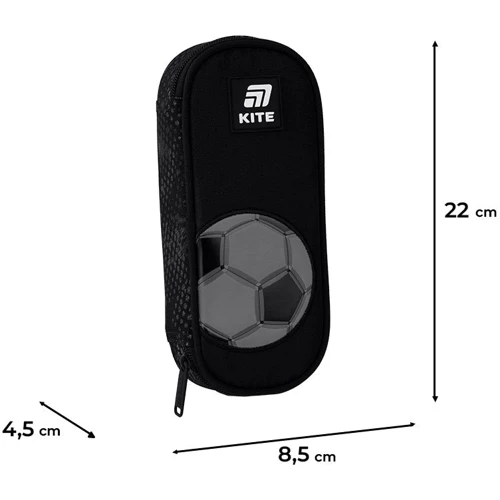 Набор Kite рюкзак + пенал + сумка для обуви 763M Football (SET_K25-763M-2): Цвет черный