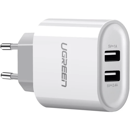 Зарядное устройство Ugreen Wall Charger 2xUSB CD104 3.4A White (20384)