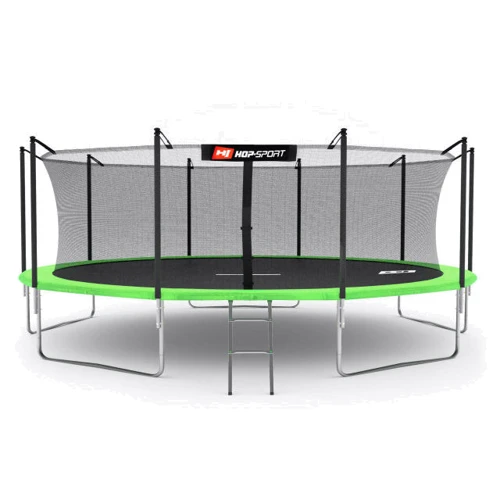 Батут Hop-Sport 16ft green зеленый с внутренней сеткой 488 см